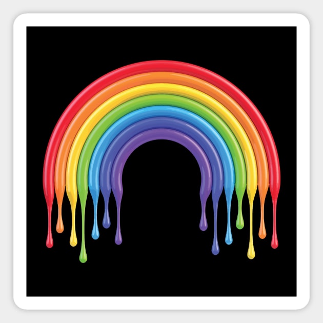 Rainbow rain melting dripping | LGBTQ Queer Gay pride Magnet by Vane22april